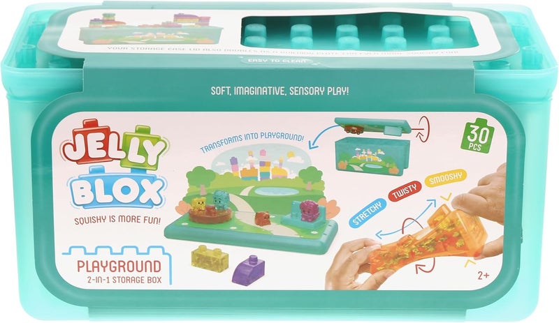 Jelly Blox Goliath Jelly Blox Playground Store & Play Case, 30 Piece Toddler & Preschool Building Blocks, Ouch-Free Tactile & Sensory Play Fidget Toy, Stackable, Squishable & Stretchable Blocks for Children 2+ - Image 1